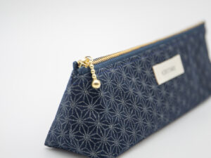 trousse scolaire japonais, pochette crayon, bleu