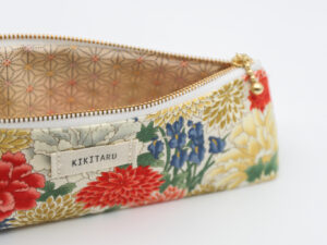 trousse scolaire japonais, pochette crayon, jaune, beige